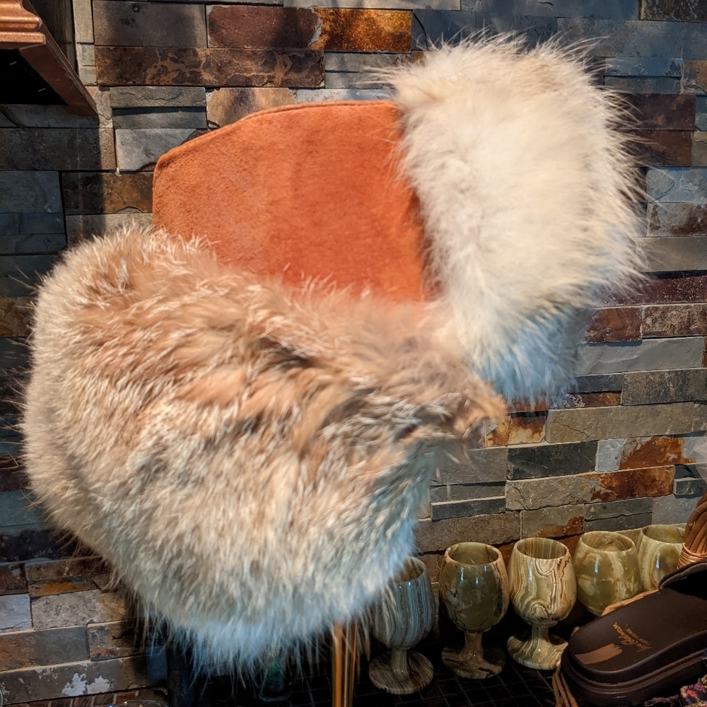 Stylish Tan and Cream Fur Women's Hat